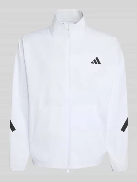 Bluza rozpinana o kroju regular fit z nadrukiem z logo Adidas Sportswear biała