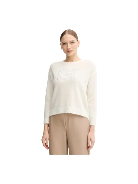 Gaudi sweter z dodatkiem wełny beżowy