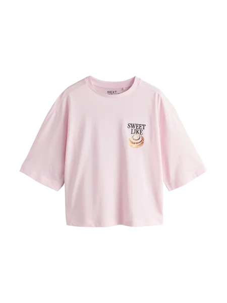 Next Tricou maro caramel / roz negru