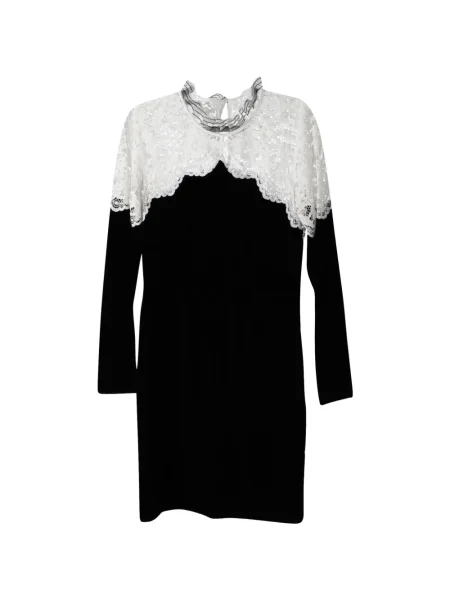 Rochie midi Sandro din dantelă până la genunchi de costum negru
