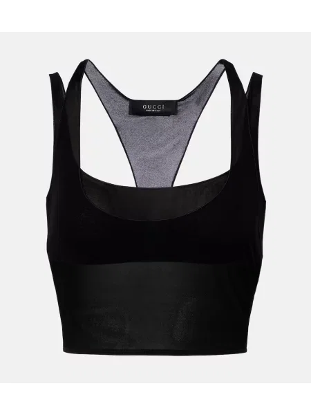 Top Gucci din jerseu negru