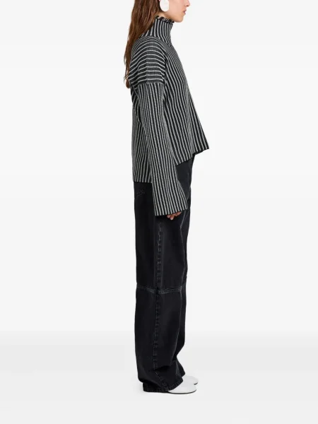 Pulover Proenza Schouler White Label cu dungi tricotate alb