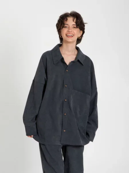 Сорочка IJ ij-sorochka-velvet-grafit графіт бавовна/поліамід