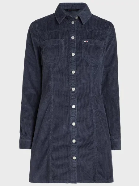 Вельветовое джинсовое платье Tommy Jeans синее