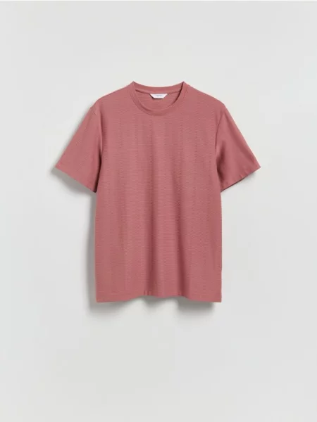 Reserved Tricou regular fit din structurat roz-pudră roz