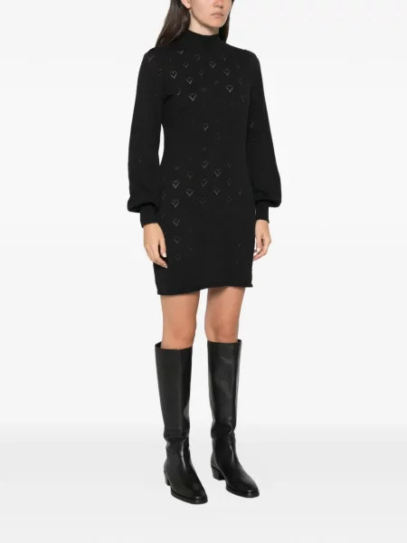 Rochie mini Twinset cu motiv cu inimi negru