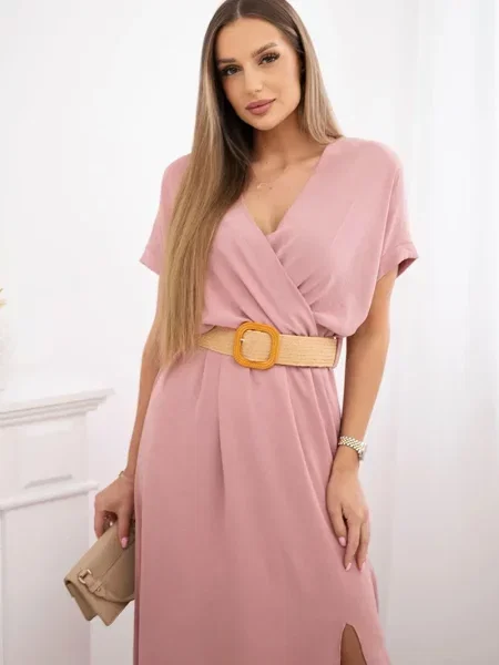 Rochie maxi Kesi Włoski lungă de costum roz