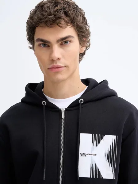 Однотонный свитер Karl Lagerfeld Jeans с капюшоном черный
