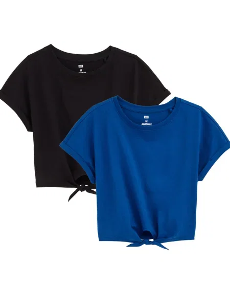 WE Fashion Tricou albastru închis negru