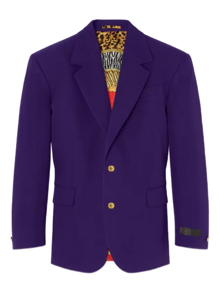 Jakna Versace s printom s životinjskim uzorkom ljubičasta