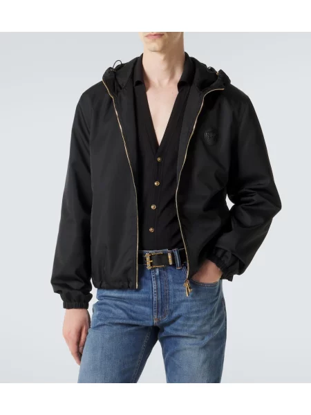 Geacă Versace din țesătură twill negru