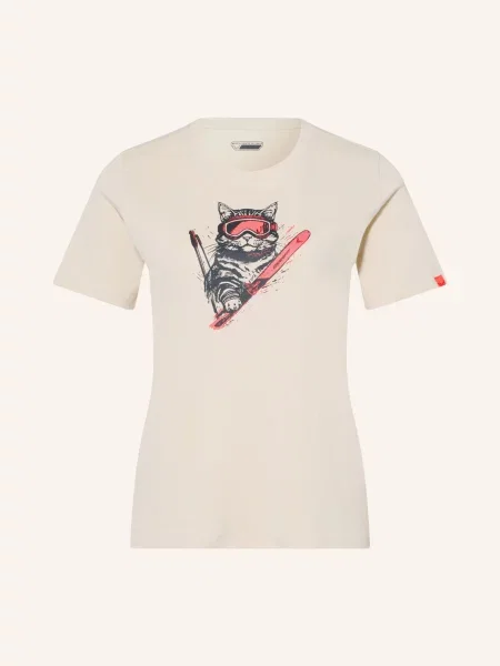 Dynafit Tričko Graphic Cotton / neonově červená béžová