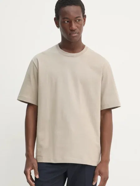 Тениска Filippa K с изчистен дизайн бежово