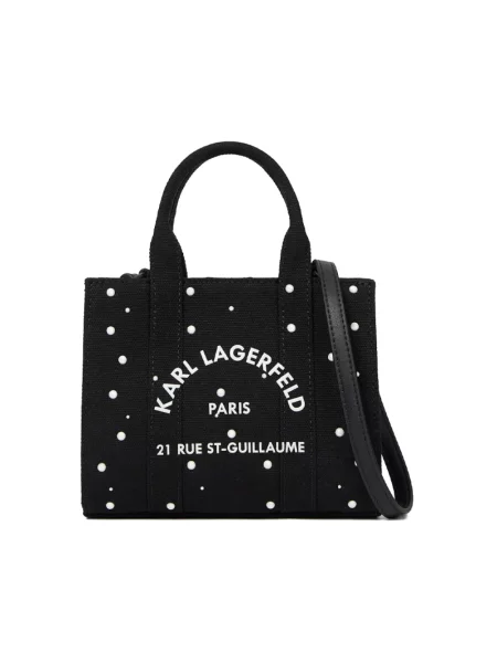 Shopperka Karl Lagerfeld z perełkami czarna