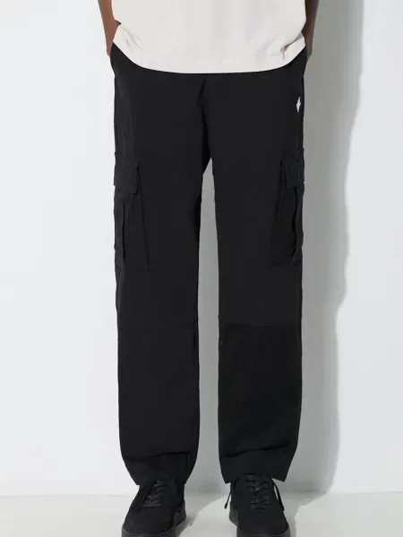 Marcelo Burlon pantaloni Cross Cotton Cargo bărbați cu fit cargo negru