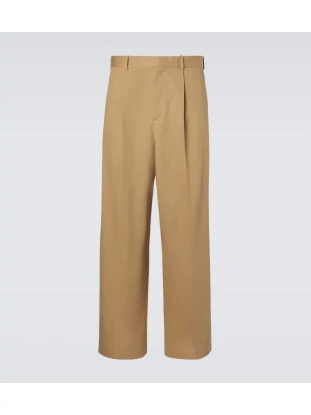 Pantaloni Loewe plisate cu picior lat bej