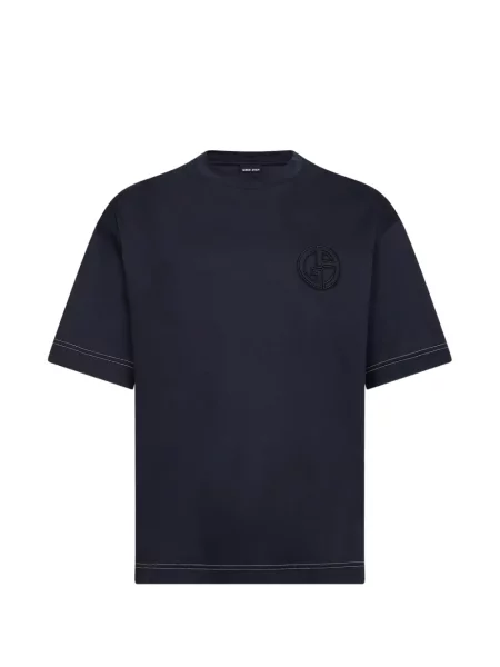 Tricou Giorgio Armani cu broderie albastru