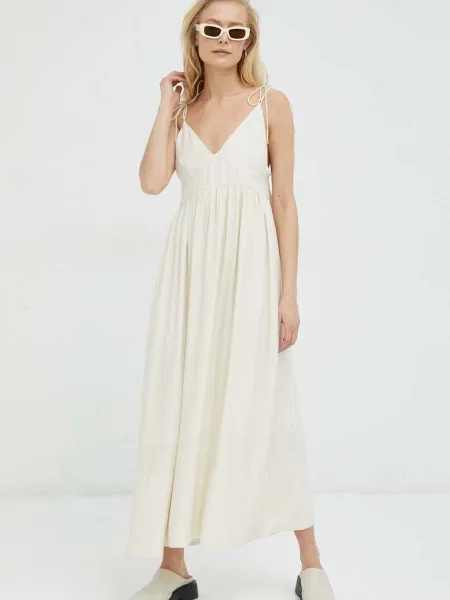 Сукня Lovechild maxi розкльошена бежевий