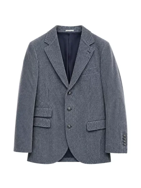 Μπλέιζερ Brunello Cucinelli κοτλέ μπλε