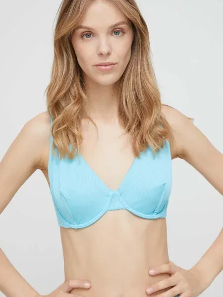 Plavková podprsenka Hollister Co. měkký košík modrá
