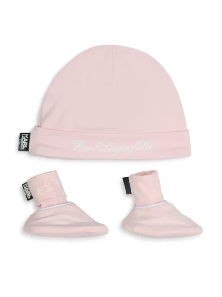 Karl Lagerfeld Kids Set căciulă și șosete roz