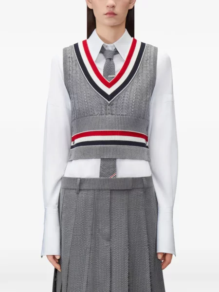 Vestă Thom Browne cu dungi gri