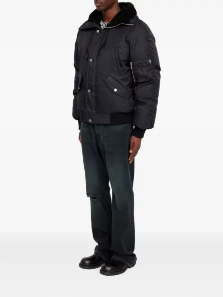 Geacă bomber Mm6 Maison Margiela cu glugă negru