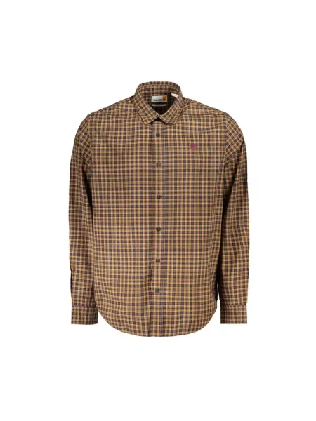 Koszula Timberland w kratkę z długim rękawem żółta