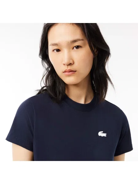 Lacoste Sportowa Koszulka Z Bawełny Technicznej Ultra Dry granatowa