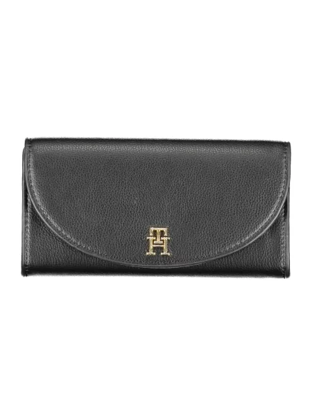 Lniany portfel Tommy Hilfiger czarny