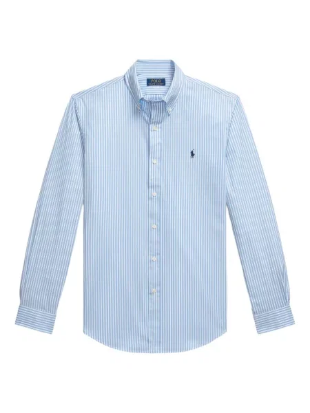 Zateplené pruhované tričko Polo Ralph Lauren s výšivkou zelené