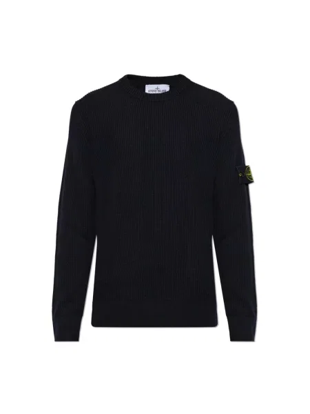 Sweter Stone Island wełniany z kamieniami niebieski