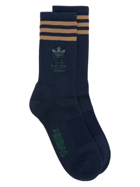 Șosete Adidas cu dungi cu broderie albastru