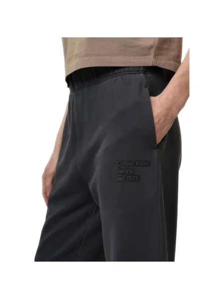 Pantaloni Calvin Klein Jeans cu imagine negru