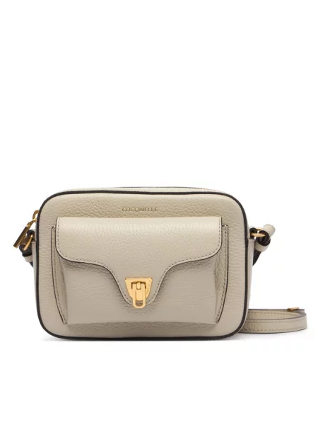 Coccinelle torebka crossbody skórzana beżowa
