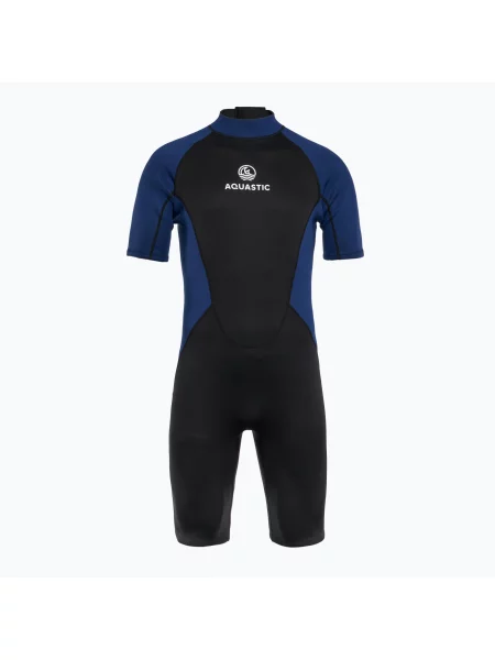 Мъжки бански костюм AQUASTIC Wavey 2 mm черен/син черно