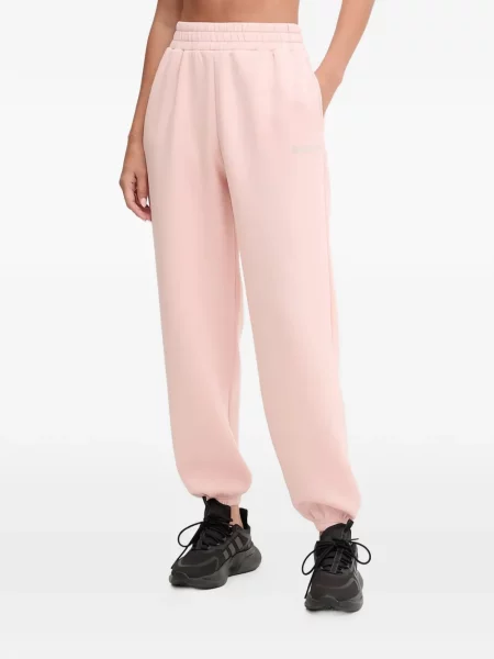 Pantaloni Guess alergare cu autograf roz