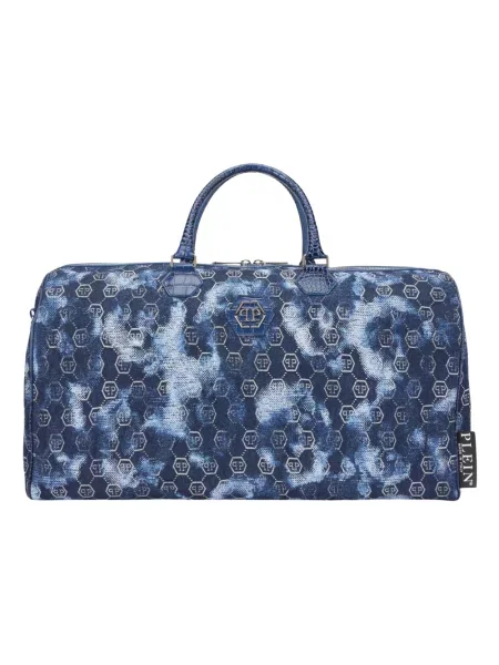 Torba Philipp Plein żakardowa niebieska