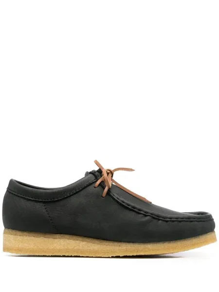 Pantofi Clarks Originals cu șireturi fără toc din dantelă negru