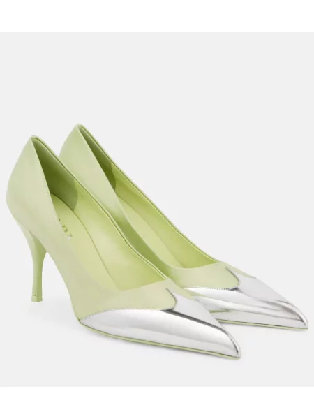 Satenaste salonarji Prada zelena