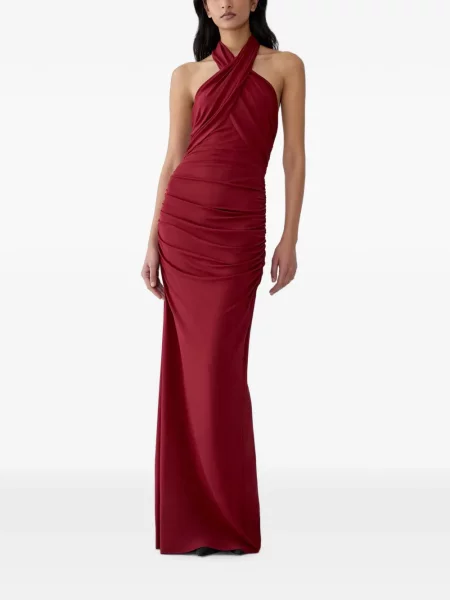 Rochie Carolina Herrera cu gât halter roșu