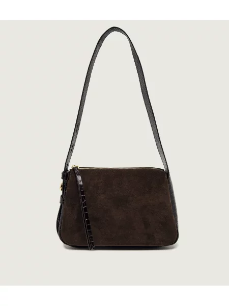 TORY BURCH Geantă pe umăr Romy | piele întoarsă maro