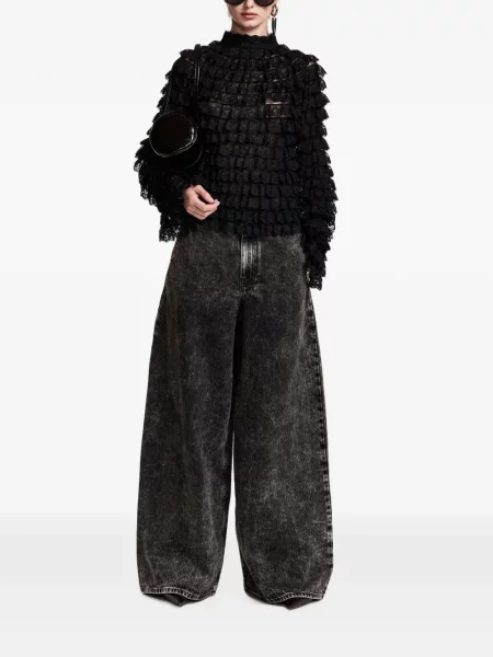 Bluză Essentiel Antwerp din dantelă negru