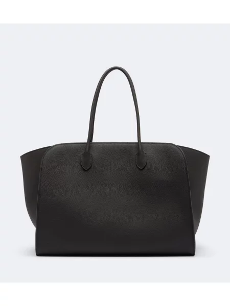 Kožená shopper kabelka The Row hnedá
