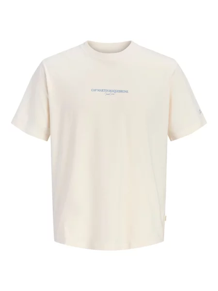 JACK & JONES Tricou bej / albastru alb