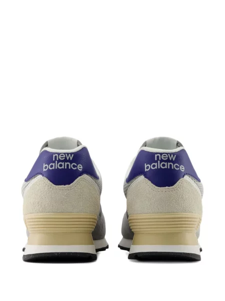 Кожено яке New Balance с автограф сиво