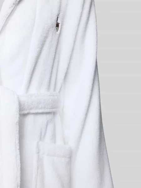 Szlafrok z kołnierzem z połami Polo Ralph Lauren biały