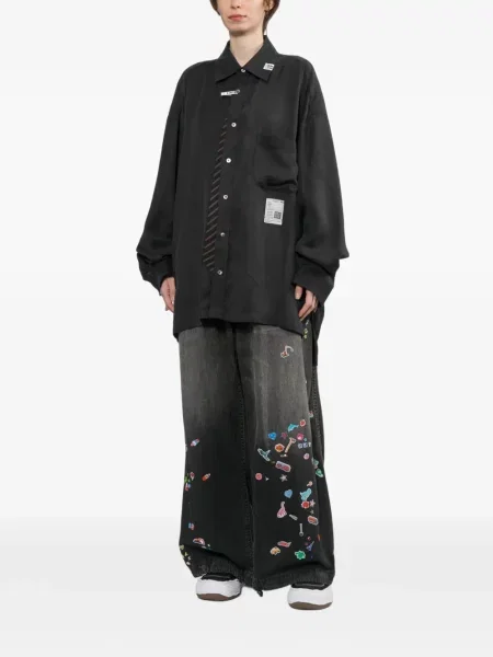 Cămașă Maison Mihara Yasuhiro din satin cu legături negru