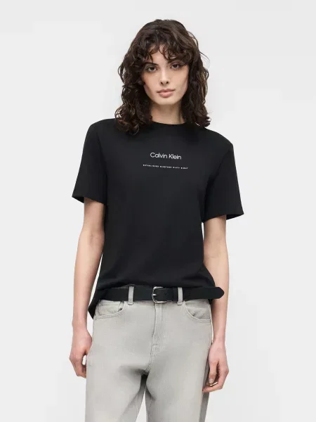 Calvin Klein Jeans Majica CLASSIC / bela črna