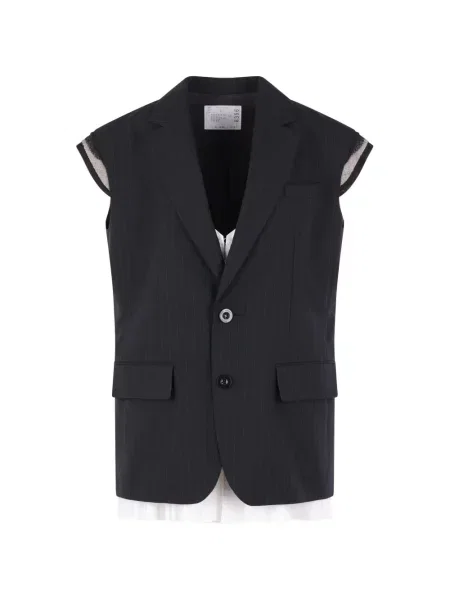 Vestă Sacai cu dungi negru